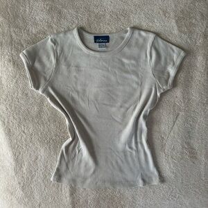 Classic Creamy Short Sleeve Ribbed Tee